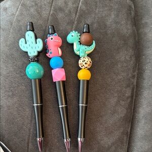 Fun Novelty Pen Set with Cactus and Dinosaur Designs